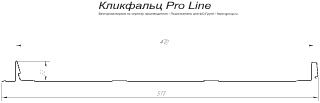 Кликфальц Гранд Лайн (Grand Line) Pro Лайн Rooftop Matte (Стальной бархат) 0,5 в Санкт-Петербурге фото чертёж