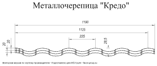 Металлочерепица Гранд Лайн (Grand Line) Kredo Atlas 0,5 в Санкт-Петербурге фото чертёж