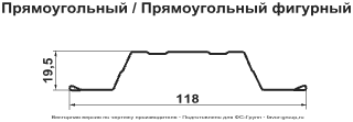Штакетник Гранд Лайн (Grand Line) Прямоугольный Полиэстер 0,45 фигурный в Санкт-Петербурге фото чертёж
