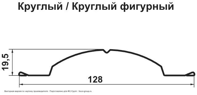 Штакетник Гранд Лайн (Grand Line) Круглый Полиэстер 0,4 фигурный в Санкт-Петербурге фото чертёж