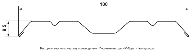 Штакетник Гранд Лайн (Grand Line) Twin Print Premium 0,45 прямой в Санкт-Петербурге фото чертёж