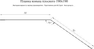 Планка конька плоского Grand Line 190x190 Satin Matt 0,5 в Санкт-Петербурге фото чертёж