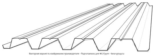 Профлист Металл Профиль Н60 Ecosteel T 0.5 Профнастил Металл Профиль Н60 Ecosteel T 0.5 в Санкт-Петербурге фото чертёж