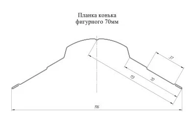Планка конька фигурного Grand Line 70x70 Полиэстер 0,45 Планка конька фигурного Grand Line 70x70 Полиэстер 0,45