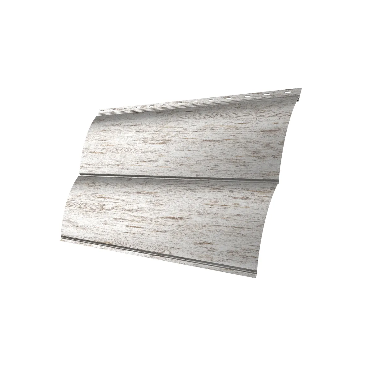Металлический сайдинг Гранд Лайн (Grand Line) Блок-хаус 0,45 Print Elite Snow Wood