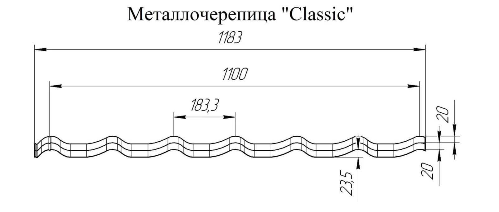 Металлочерепица Grand Line в профиле Classic