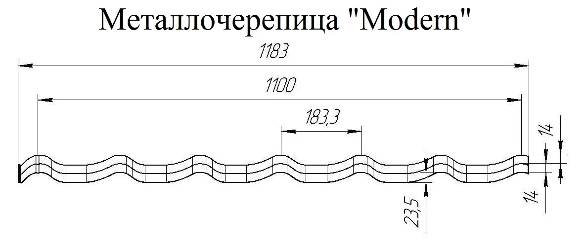 Металлочерепица Grand Line в профиле Modern