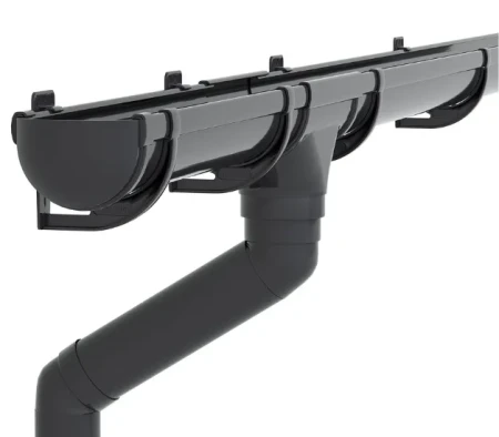 Комплект пластикового водостока d-135/90 мм ГрандЛайн Дизайн графит RAL 7024 в Санкт-Петербурге фото