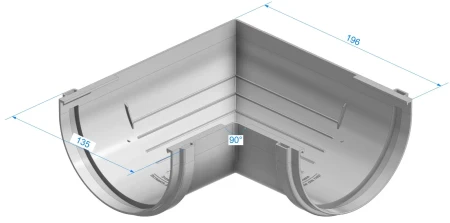 Угол желоба универсальный d-120 мм 90° ПВХ Döcke Standard в Санкт-Петербурге фото