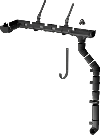 Колено трубы d-85 мм 72 гр ПВХ Döcke Premium графит RAL 7024