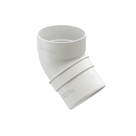 Колено трубы d-80 мм 45 гр ПВХ Döcke Standard белое RAL 9003