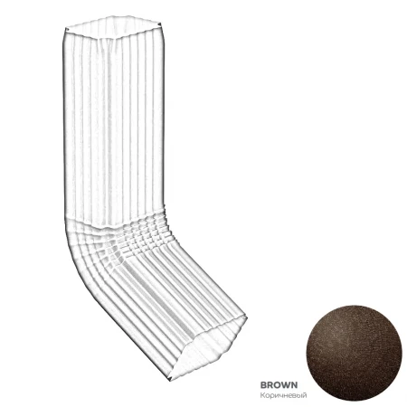Колено трубы 76x102 мм 60 гр. Металл Профиль FORAMINA FREEZE QUADRO Valori двухстороннее 0,6 Brown