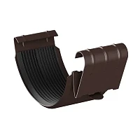 Соединитель желоба d-125 мм Металл Профиль FORAMINA PUR Purman двухсторонний 0,6 RAL 8017
