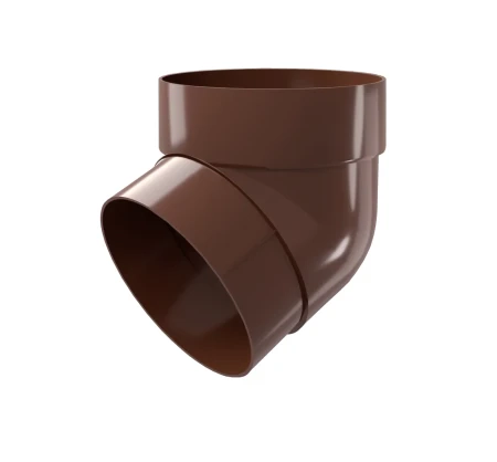 Колено трубы d-90 мм 67 гр ПВХ Grand Line шоколадный RAL 8017