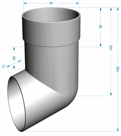 Колено стока (наконечник) d-85 мм ПВХ Döcke Premium в Санкт-Петербурге фото