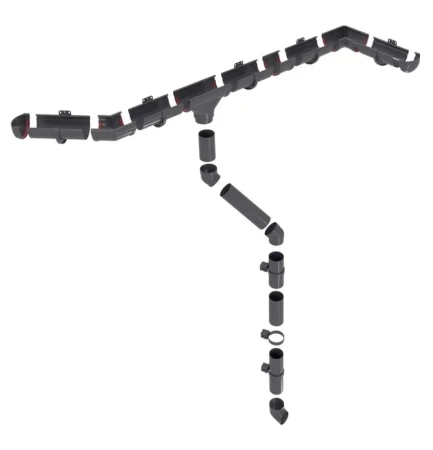 Соединитель желоба d-135 мм ПВХ Grand Line Дизайн графит RAL 7024