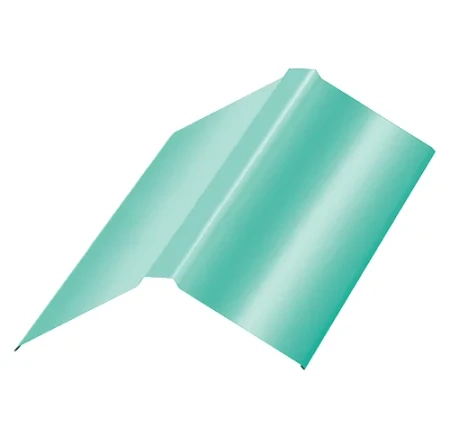 Планка конька плоского Металл Профиль 190x190x2000 0,50 PURMAN цвет Tourmalin Светло-зеленый металлик