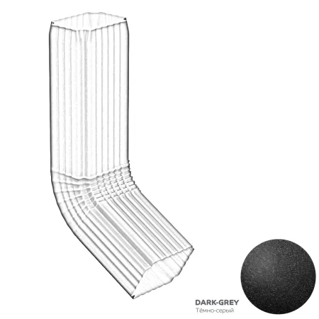 Колено трубы 76x102 мм 60 гр. Металл Профиль FORAMINA FREEZE QUADRO Valori двухстороннее 0,6 DarkGrey