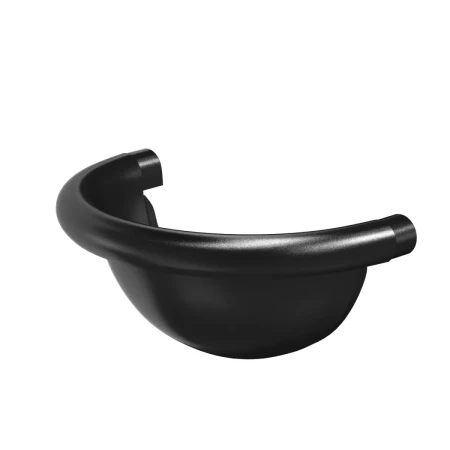 Заглушка желоба универсальная полукруглая d-125 мм Aquasystem Premium PU Matt 0,6 RAL 9005