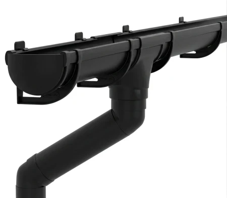 Комплект пластикового водостока d-135/90 мм ГрандЛайн Дизайн черный RAL 9005 в Санкт-Петербурге фото