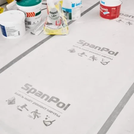 Укрывной материал для пола SpanPol Защитный укрывной материал  25 м в Санкт-Петербурге фото