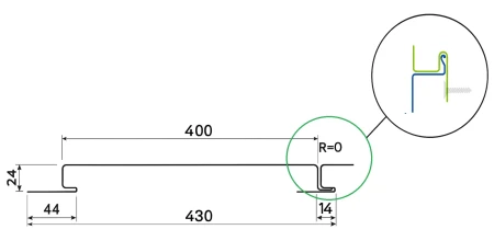 Линеарные панели Металл Профиль Линеарная панель  Primepanel-О-Г 24х400 мм без руста Полиэстер 0,7 в Санкт-Петербурге фото