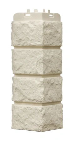 Угол пластиковой фасадной панели Grand Line Колотый камень Classic (молочный)