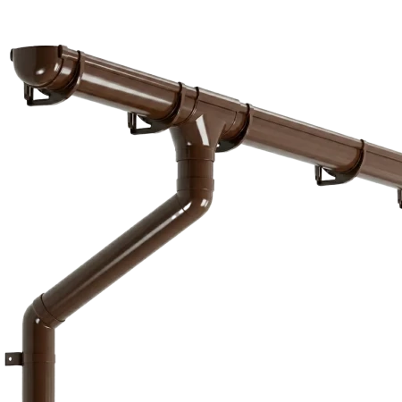 Комплект пластикового водостока d-135/90 мм ГрандЛайн Дизайн шоколадный RAL 8017 в Санкт-Петербурге фото