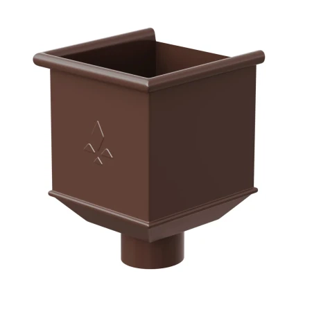 Воронка водосборная квадратная для трубы d-100 мм Aquasystem Premium PU 0,6 RAL 8017