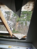 Подготовка проема для окна Fakro PTP-U3 ПВХ 78x140, вид изнутри мансарды