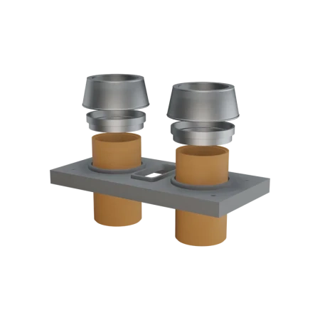Верхний комплект Schiedel Uni двухходовой с вентканалом (под изоляцию 5 см) Ø-160/160 мм