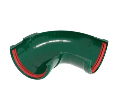 Угол желоба составной d-120 мм 90-150 гр ПВХ Grand Line Классика зеленый RAL 6005