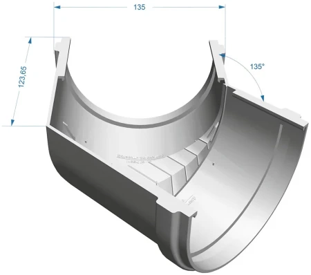 Угол желоба универсальный d-120 мм 135° ПВХ Döcke Premium в Санкт-Петербурге фото