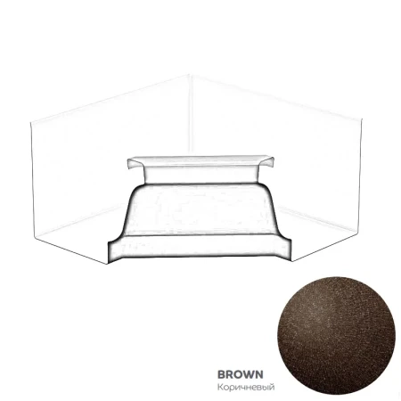 Угол желоба внутренний 120x86 мм Металл Профиль FORAMINA FREEZE QUADRO Valori двухстороннее 0,7 Brown