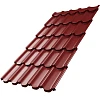 Лист металлочерепицы тёмно-красного цвета