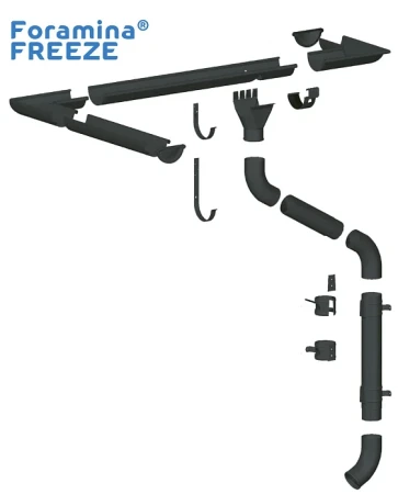 Крюк желоба d-125 мм длинный усиленный Металл Профиль FORAMINA FREEZE Valori двухсторонний 3,00 Grey