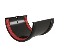 Соединитель желоба d-120 мм ПВХ ГрандЛайн Классика черный RAL 9005