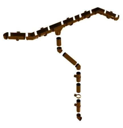 Соединитель желоба d-135 мм ПВХ Grand Line Дизайн коричневый RR 32