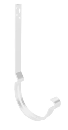 Крюк желоба длинный из стальной полосы d-150 мм Grand Line Полиуретан 4,0 RAL 9003