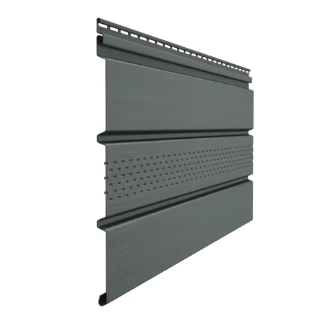 Виниловый софит Döcke T4 Standard с частичной перфорацией графит (Ral 7024)
