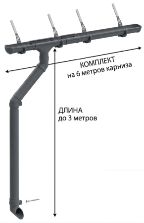 Комплект пластикового водостока d-141x100 мм Döcke lux графит RAL 7024 в Санкт-Петербурге фото