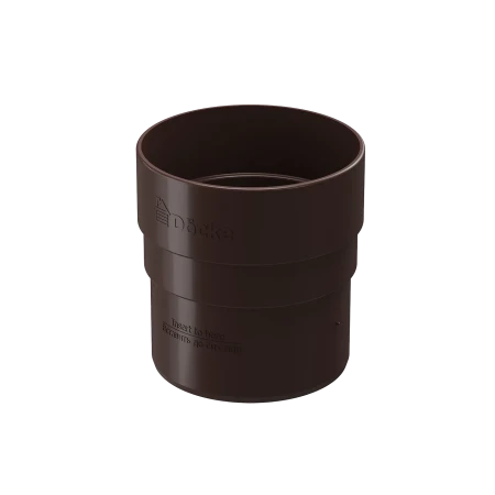 Соединитель трубы (муфта) d-80 мм ПВХ Döcke Standard темно-коричневый RAL 8019