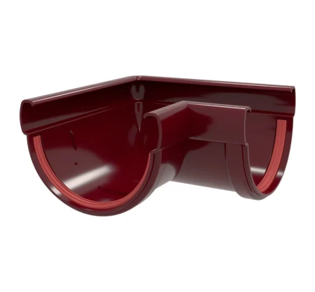 Угол желоба универсальный d-120 мм 90 гр ПВХ Grand Line Классика бордо RAL 3005