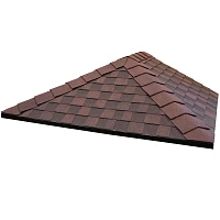 Макет крыши с мягкой битумной черепицей коричневого цвета