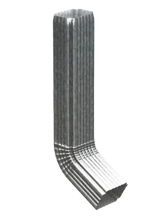 Труба водосточная с коленом 76x102x1000 Металл Профиль Бюджет 0,5 Оцинкованная