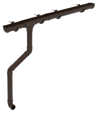 Комплект пластикового водостока d-135/90 мм ГрандЛайн Дизайн шоколадный RAL 8017 в Санкт-Петербурге фото