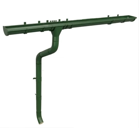 Комплект металлического водостока ГрандЛайн GL PU d-125x90 мм 6 м/3 м Полиуретан RAL 6005 (зелёный мох) в Санкт-Петербурге фото