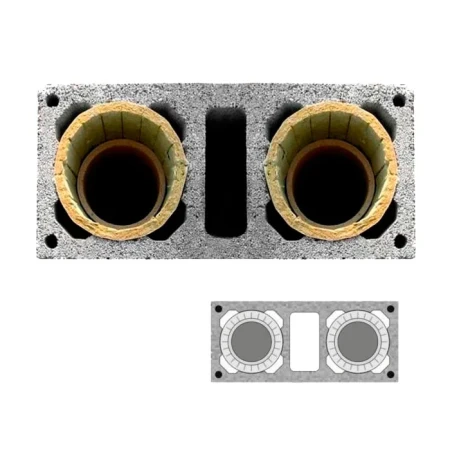 Комплект Schiedel Uni 1 пм для двухходового дымохода с вентканалом Ø-160L/180 мм