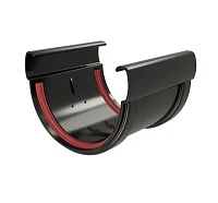 Соединитель желоба d-135 мм ПВХ ГрандЛайн Дизайн черный RAL 9005