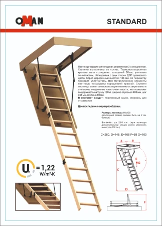 Чердачная люк-лестница Oman складная 3-х секционная Standard в Санкт-Петербурге фото Чердачная люк-лестница Oman складная 3-х секционная Standard в Санкт-Петербурге фото
